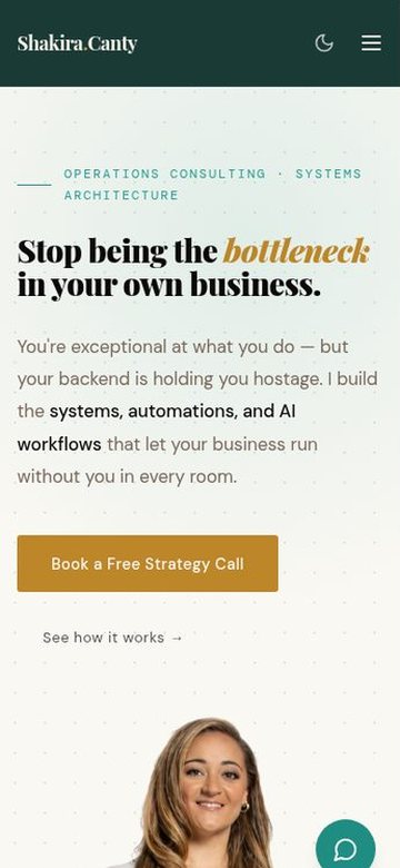 shakiracanty.com on a phone